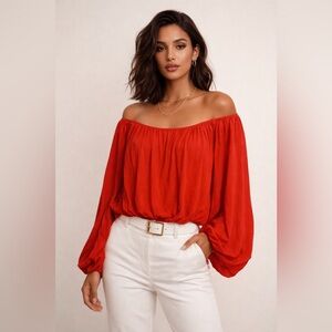 🆕 LA MIEL Vibrant Red Blouse